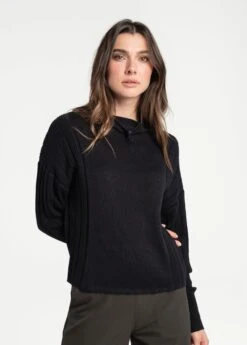 LOLE Vanier Funnel-neck Pullover Sweater - Black -Draptura Sales LSW4289 N415 3 1900x