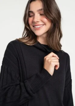 LOLE Vanier Funnel-neck Pullover Sweater - Black -Draptura Sales LSW4289 N415 8 1900x