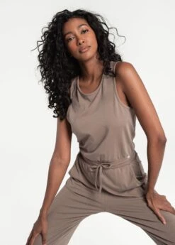 LOLE Effortless Cotton Jumpsuit - Fossil -Draptura Sales LSW4307 C213 6 1900x