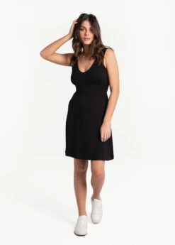 LOLE Traverse V-Neck Dress - Black -Draptura Sales LSW4308 N415 3 1900x