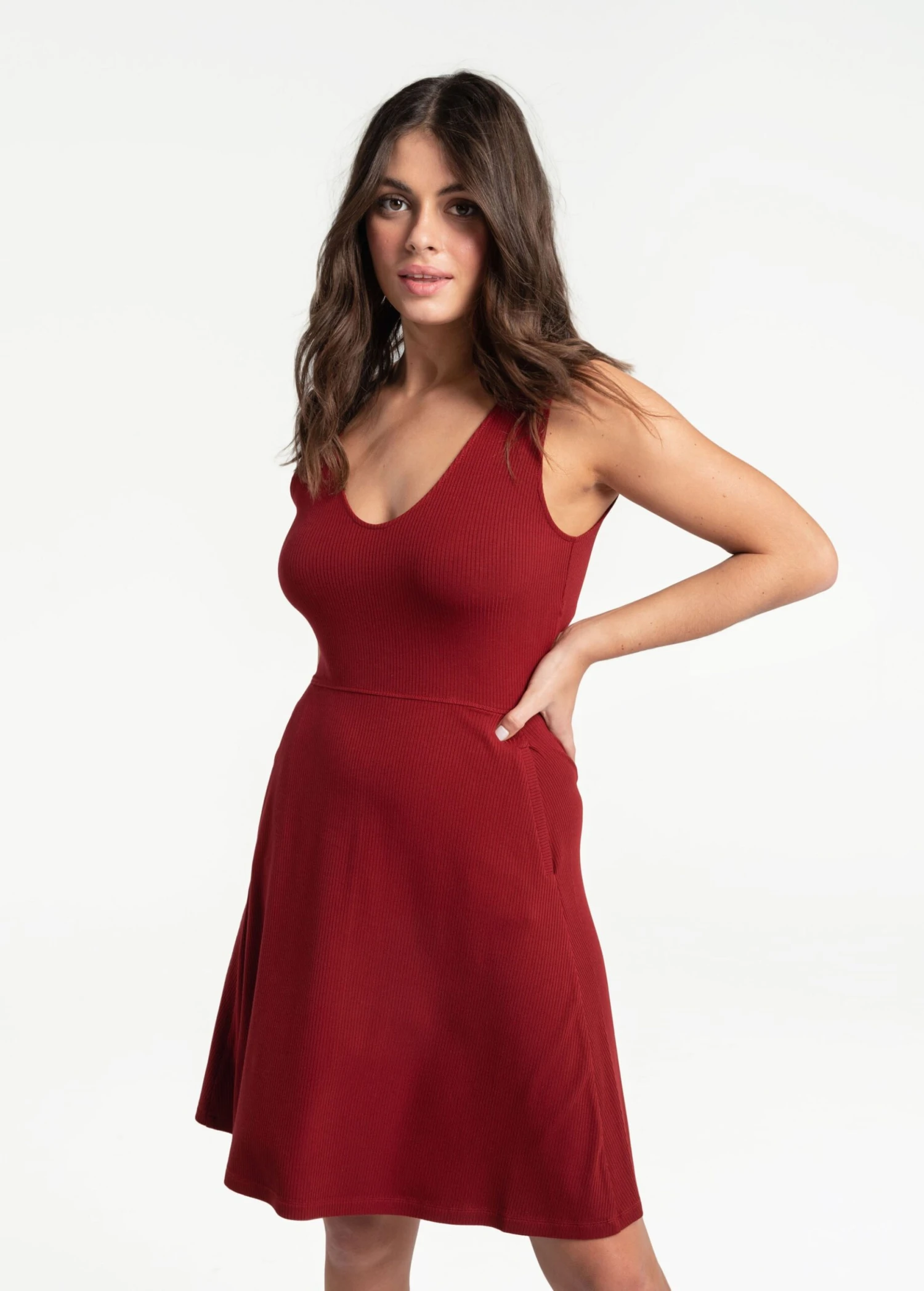 LOLE Traverse V-Neck Dress - Merlot 3 LOLE Traverse V-Neck Dress - Merlot
