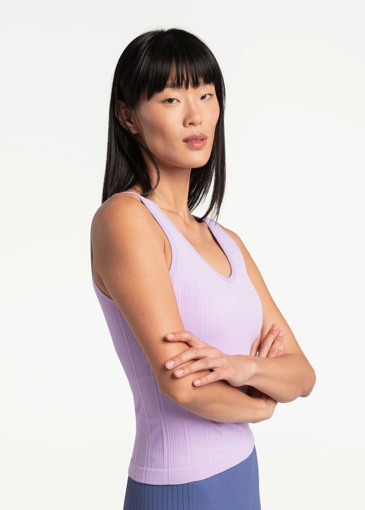 LOLE Asana V-Neck Tank Top - Lilac 5 LOLE Asana V-Neck Tank Top - Lilac - Image 3