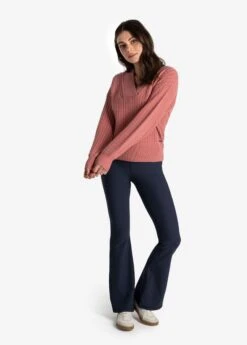 LOLE Camille V-Neck Sweater - Peony Heather -Draptura Sales LSW4354 K770 5 1900x