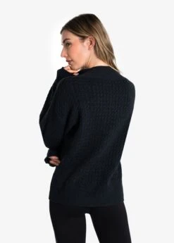 LOLE Camille V-Neck Sweater - Black Heather -Draptura Sales LSW4354 N134 3 1900x