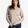 LOLE Camille V-Neck Sweater - Abalone Heather -Draptura Sales LSW4354 W435 1 1900x