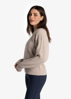 LOLE Camille V-Neck Sweater - Abalone Heather -Draptura Sales LSW4354 W435 3 1900x