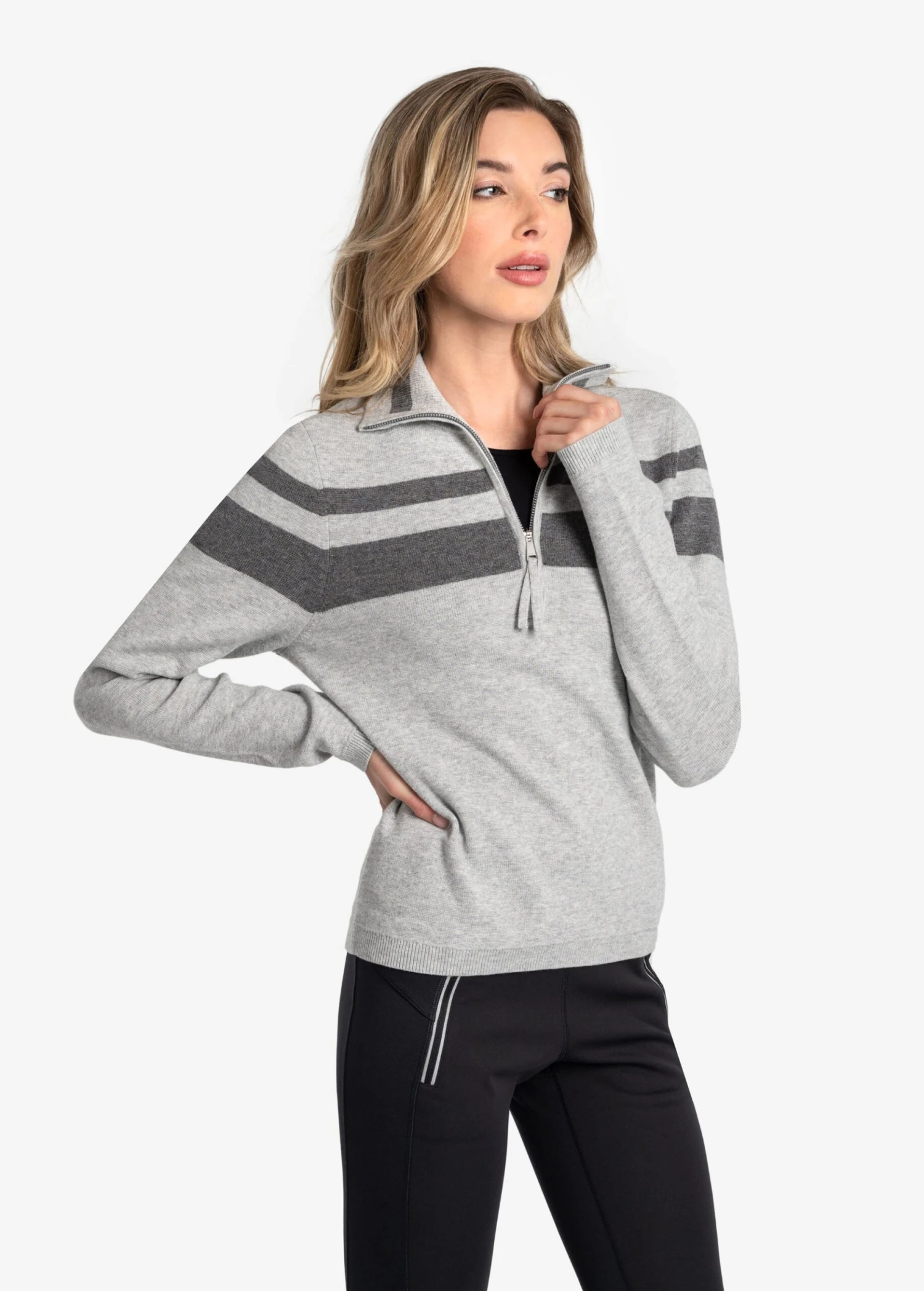 LOLE Eco Wool Turtle Neck Pullover - Light Grey Heather 5 LOLE Eco Wool Turtle Neck Pullover - Light Grey Heather - Image 3