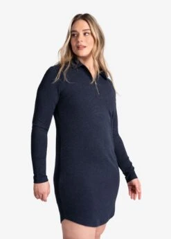 LOLE Traverse 1/2 Zip Dress - Outerspace Heather -Draptura Sales LSW4370 BB07 3 1900x