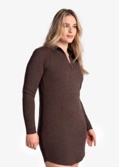 LOLE Traverse 1/2 Zip Dress - Java Heather -Draptura Sales LSW4370 C224 3 1900x
