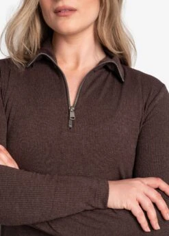 LOLE Traverse 1/2 Zip Dress - Java Heather -Draptura Sales LSW4370 C224 5 1900x