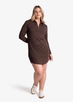 LOLE Traverse 1/2 Zip Dress - Java Heather -Draptura Sales LSW4370 C224 7 1900x