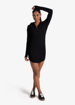 LOLE Traverse 1/2 Zip Dress - Black -Draptura Sales LSW4370 N415 5 1900x