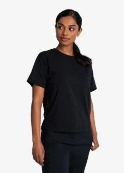 LOLE Effortless Cotton Tee - Black -Draptura Sales LSW4384 N415 3 1900x