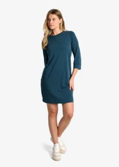 LOLE Performance Wool 3/4 Sleeve Dress - Fjord Blue 10 LOLE Performance Wool 3/4 Sleeve Dress - Fjord Blue -Draptura Sales LSW4392 BB49 3 1900x
