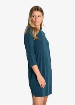LOLE Performance Wool 3/4 Sleeve Dress - Fjord Blue 12 LOLE Performance Wool 3/4 Sleeve Dress - Fjord Blue -Draptura Sales LSW4392 BB49 5 1900x