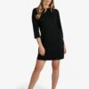 LOLE Performance Wool 3/4 Sleeve Dress - Black -Draptura Sales LSW4392 N415 1 1900x