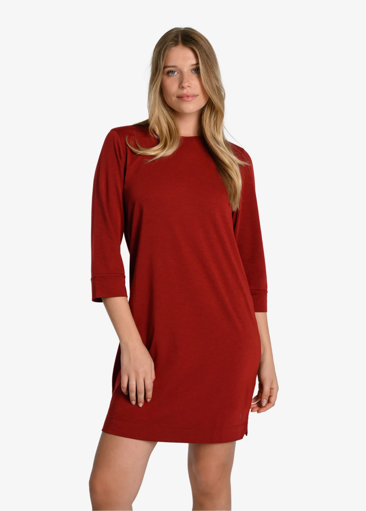 LOLE Performance Wool 3/4 Sleeve Dress - Merlot 4 LOLE Performance Wool 3/4 Sleeve Dress - Merlot - Image 2