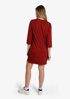 LOLE Performance Wool 3/4 Sleeve Dress - Merlot 8 LOLE Performance Wool 3/4 Sleeve Dress - Merlot -Draptura Sales LSW4392 R421 3 1900x