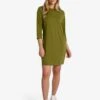 LOLE Performance Wool 3/4 Sleeve Dress - Tarragon -Draptura Sales LSW4392 V794 1 1900x