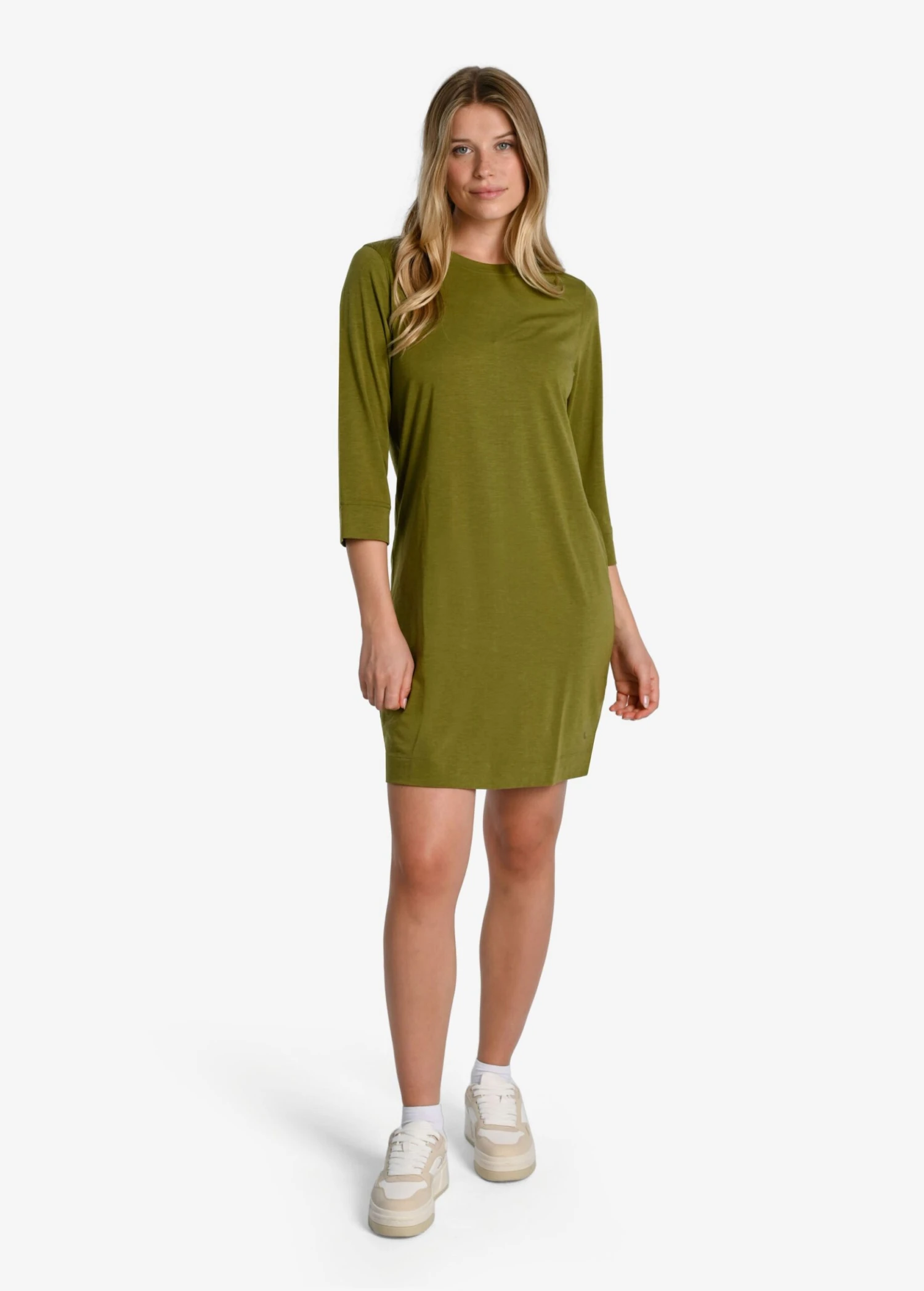 LOLE Performance Wool 3/4 Sleeve Dress - Tarragon 3 LOLE Performance Wool 3/4 Sleeve Dress - Tarragon