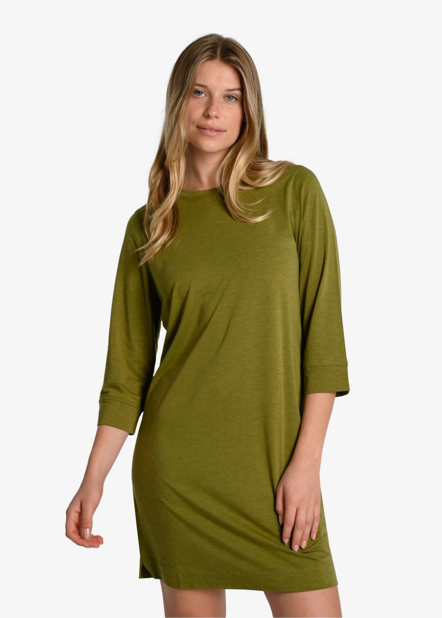 LOLE Performance Wool 3/4 Sleeve Dress - Tarragon 4 LOLE Performance Wool 3/4 Sleeve Dress - Tarragon - Image 2