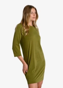 LOLE Performance Wool 3/4 Sleeve Dress - Tarragon 8 LOLE Performance Wool 3/4 Sleeve Dress - Tarragon -Draptura Sales LSW4392 V794 3 1900x