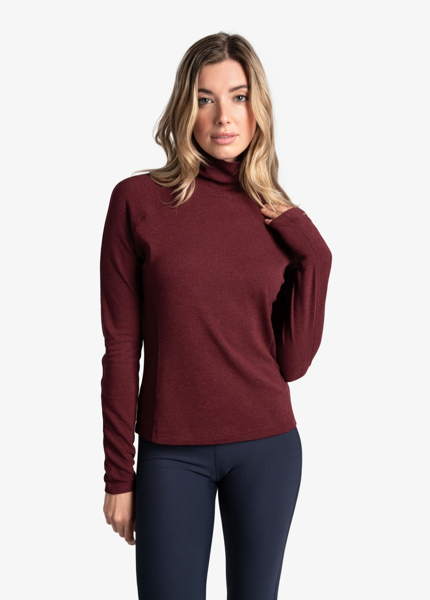 LOLE Traverse Turtle Neck Long Sleeve - Port Heather 3 LOLE Traverse Turtle Neck Long Sleeve - Port Heather