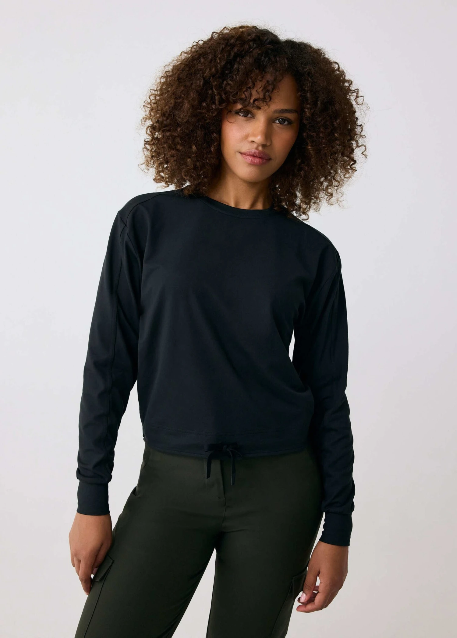 LOLE Om Tech Crew Neck Long Sleeve - Black 3 LOLE Om Tech Crew Neck Long Sleeve - Black
