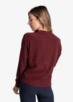 LOLE Om Tech Crew Neck Long Sleeve - Port Heather -Draptura Sales LSW4404 R425 6 1900x