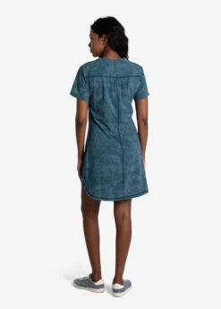 LOLE Olivie V-Neck Dress - Floral Illusion Fjord Blue -Draptura Sales LSW4478 BB63 3 1900x