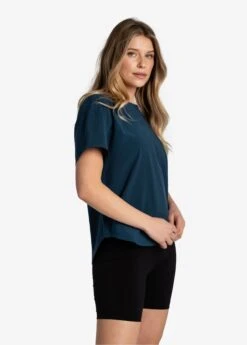 LOLE Olivie Short Sleeve Shirt - Fjord Blue -Draptura Sales LSW4502 BB49 2 1900x